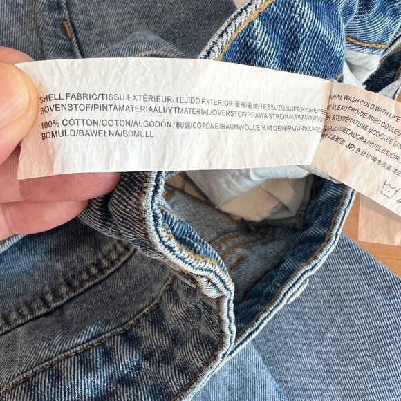 Anthropologie Evidnt Essen Relaxed Jeans Raw Hem Sz 28 Blue - Picture 8 of 12